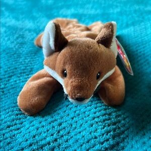 Ty Brown and White Plush Fox